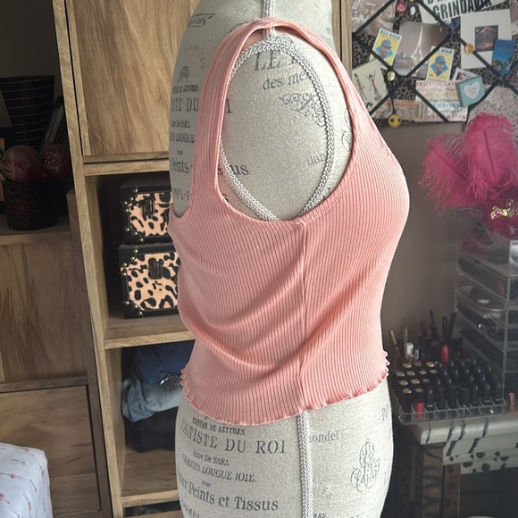 Forever 21 Peach Ribbed Crop Top - Large - Picture 2 of 4